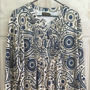 Blue and cream paisley tunic